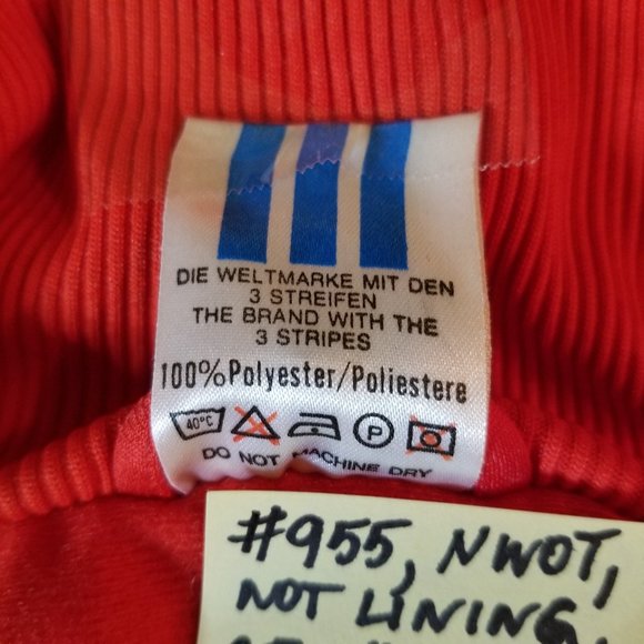 #955 NWOT Adidas Red & Blue Track Jacket S Dolman - Picture 15 of 16